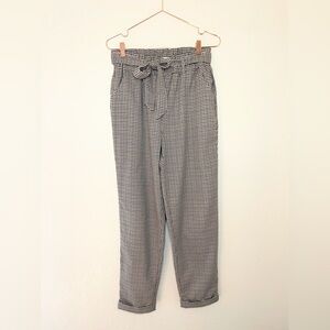 SO Houndstooth Paperbag Waist Trousers M | Old Money Office Chic